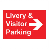 VE220 Livery & Visitor Parking Right Arrow Sign with Right Arrow