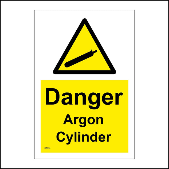 HA196 Danger Argon Cylinder