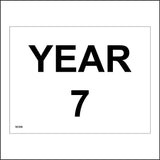 SC026 Year 7 Seven Door Wall Plaque Area Guide Black White