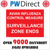 TR541 Avian Influenza Control Measure Surveillance Zone Ends