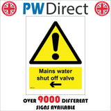 WT211 Mains Water Shut Off Valve Left Arrow