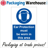 MA516 Ear Protection Must Be Worn In This Area Sign with Circle Face Ear Defenders