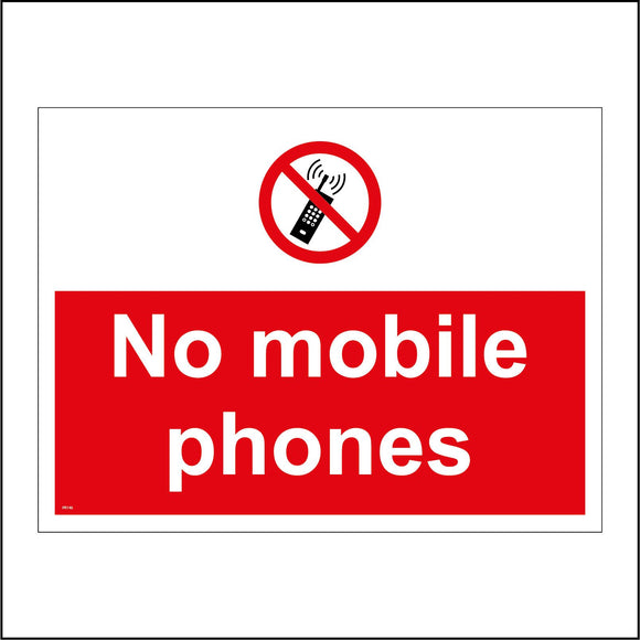PR146 No Mobile Phones Sign with Circle Mobile Phone