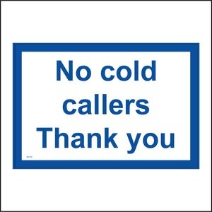 SE123 No Cold Callers Thank You Salesperson Door Wall Plaque