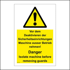 WT128 Vor Dem Deaktivieren Sicherheitseinrichtungen Danger Isolate Machine