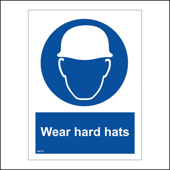 MA151 Wear Hard Hats Sign with Face Hard Hat