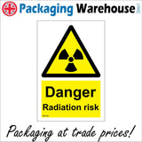 WS161 Danger Radiation Risk Sign with Triangle Radiation