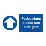 MA859 Pedestrians Please Use Side Gate Straight On Up Arrow