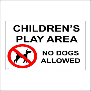 GE260 Childrens Play Area No Dogs Allowed Sign with Dog Circle