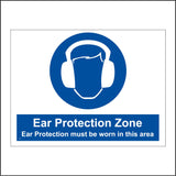 MA273 Ear Protection Zone Sign with Face Ear Protection