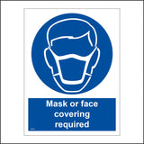 MA691 Mask Or Face Covering Required Sign with Mask Face