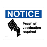 MA849 Notice Proof Of Vacination Required