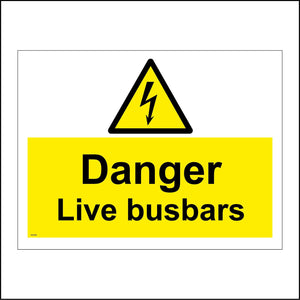 WS605 Danger Live Busbars Sign with Triangle Lightning Arrow