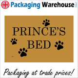 CM130 Pet Name Bed Sign with Paw Prints