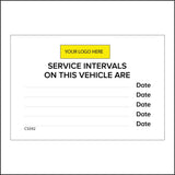 CS592 Service Intervals On This Vehicle Label