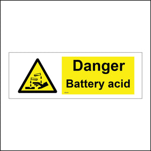 WS659 Danger Battery Acid Sign with Triangle Hands Test Tubes