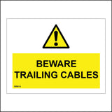 WS814 Beware Trailing Cables Sign with Triangle Exclamation Mark