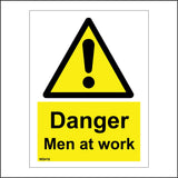 WS416 Danger Men At Work Sign with Triangle Exclamation Mark