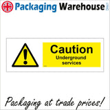 WS458 Caution Underground Services Sign with Triangle Exclamation Mark