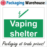 NS074 Vaping Shelter Sign with E-Cigarette Lightning Bolt
