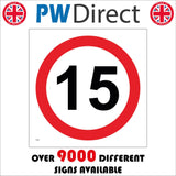 TR003 15 Miles Per Hour Sign with Circle