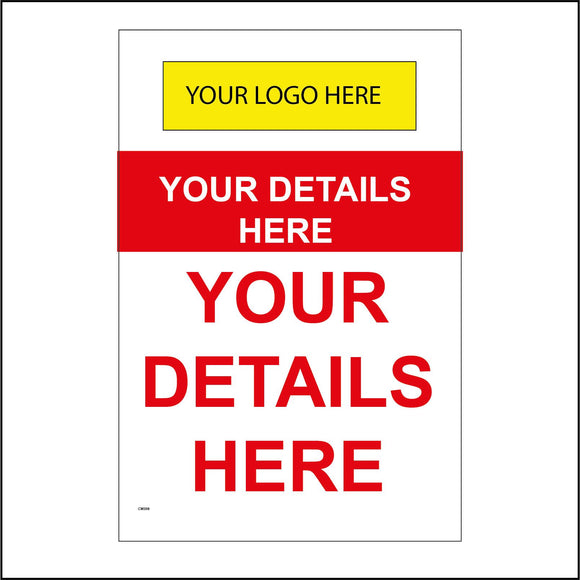 CM398 Your Details Logo Moved Location For Sale Advert Company Personalise