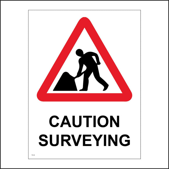 TR125 Caution Surveying Sign with Triangle Working Person