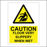 WS808 Caution Floor Very Slippery When Wet Sign with Triangle Man Slipping