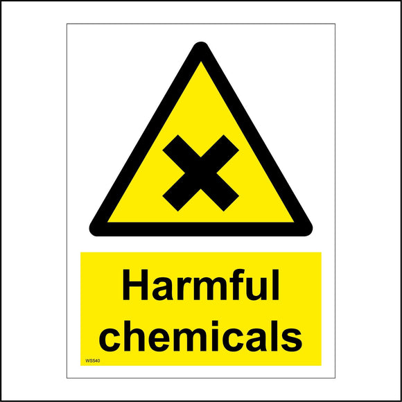 WS540 Harmful Chemicals Sign with Triangle Cross