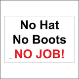 CS437 No Hat No Boots No Job Safety Equipment Gear