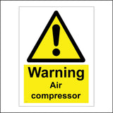 WT019 Warning Air Compressor Sign with Exclamation Mark