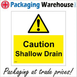 WT187 Caution Shallow Drain Channel Land Flooding