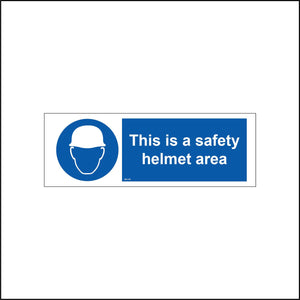 MA149 This Is A Safety Helmet Area Sign with Face Hard Hat