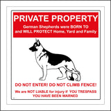 SE017 Private Property  Sign with Dog