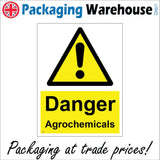WS644 Danger Agrochemicals Sign with Triangle Exclamation Mark