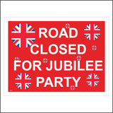 TR572 Road Closed For Jubilee Party Union Jack Flags Bunting
