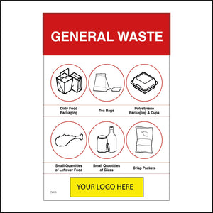 CS475 General Waste Poster Non Recyclable Bin Dirty