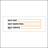 TR520 MOT Inspection Service Dates Due Sticker