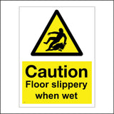 WS554 Caution Floor Slippery When Wet Sign with Triangle Person