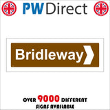 VE377 Bridleway Right Arrow Brown Direction Route Horses