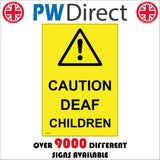 WT230 Caution Deaf Children Hearing Noise Sound Sign Language