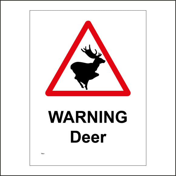 TR601 Warning Deer Herd Antlers Buck Doe Park Wild Roam
