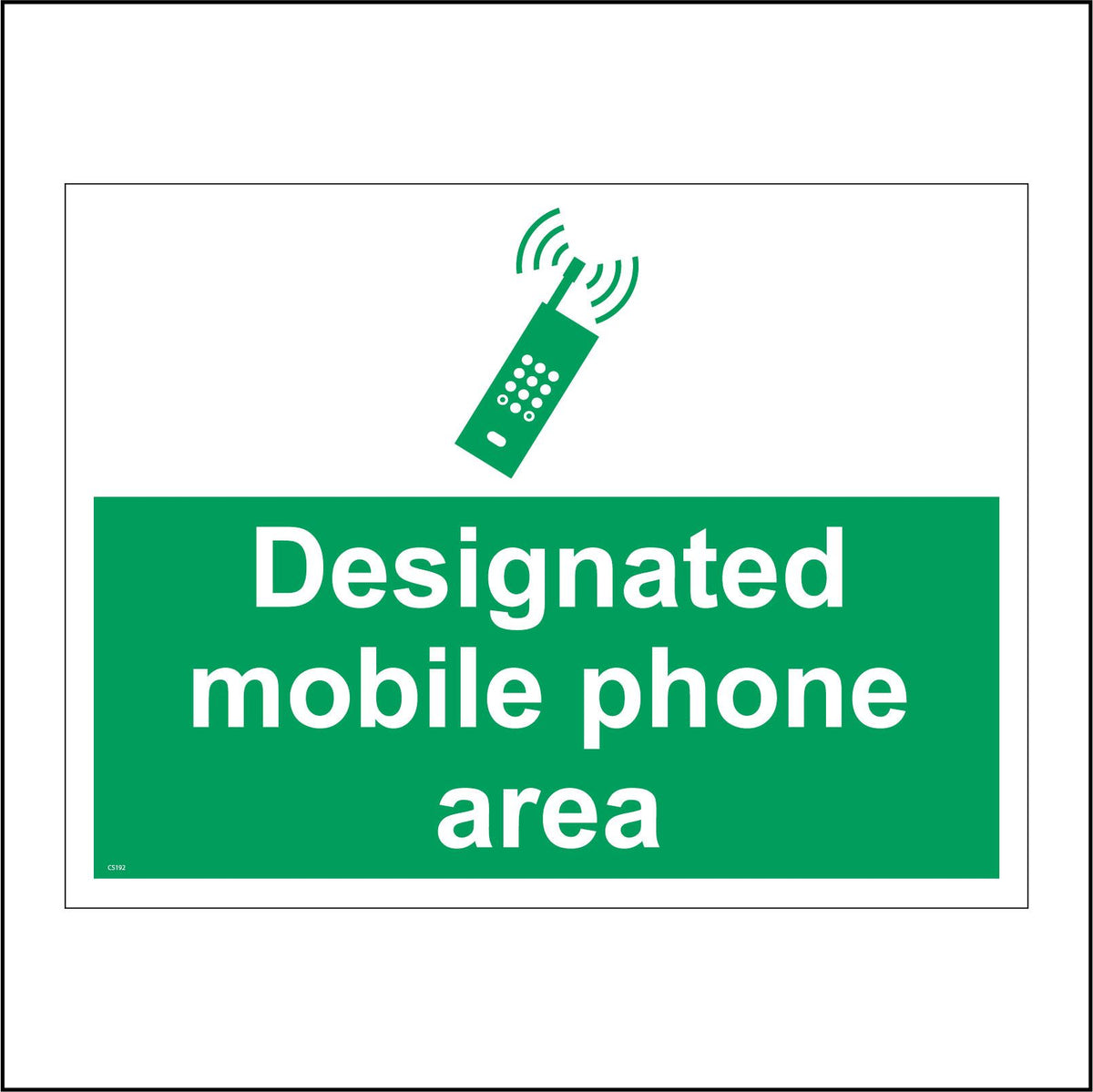 Designated Mobile Phone Area Sign with Mobile Phone – PWDirect