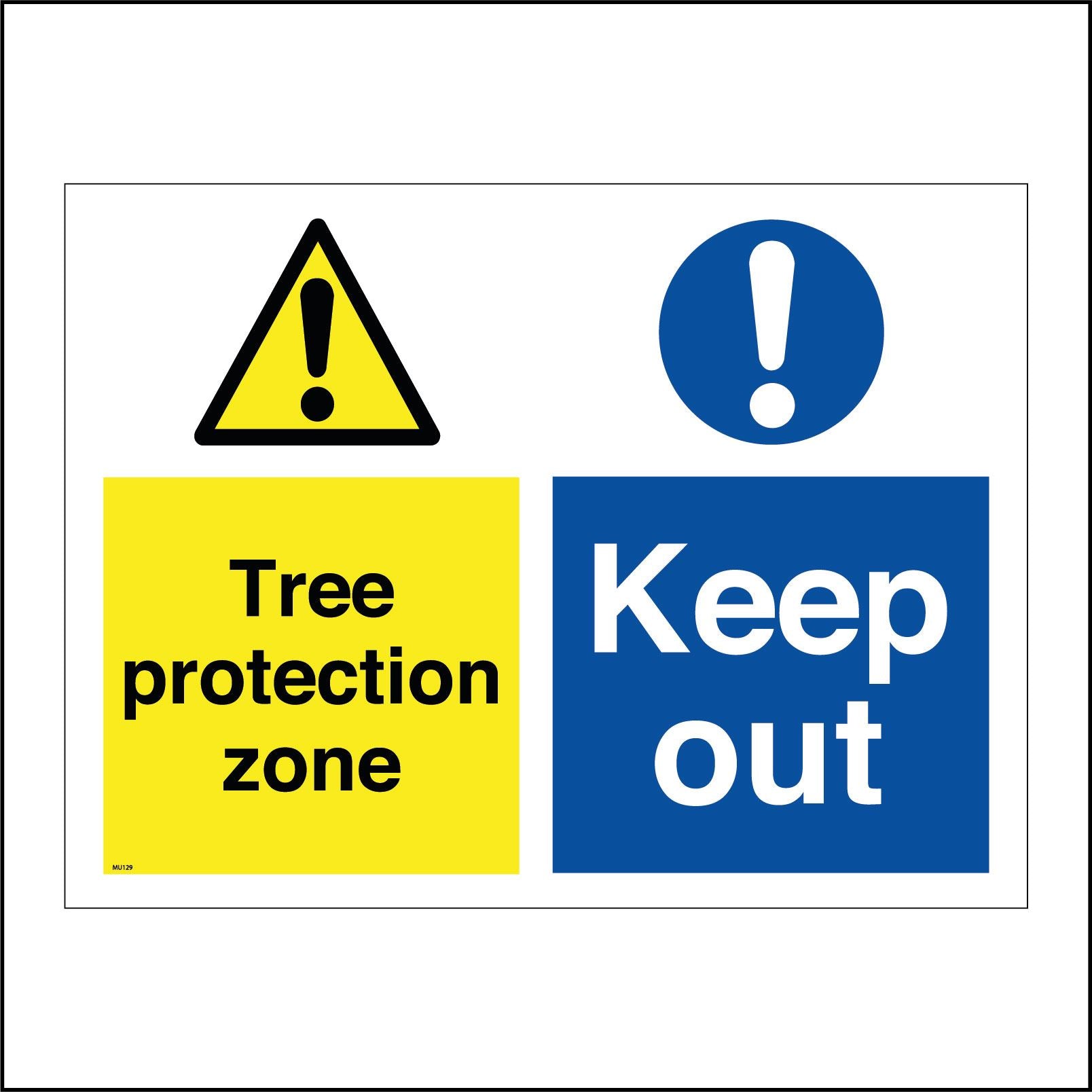 Treehousekeep Out Sign Tree Protection Zone Keep Out Sign with Triangle Circle Exclamation ...