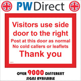GG015 Visitors Use Side Door Post  As Normal No Cold Callers
