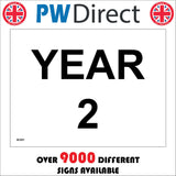 SC021 Year 2 Two White Black Wall Door Plaque Area