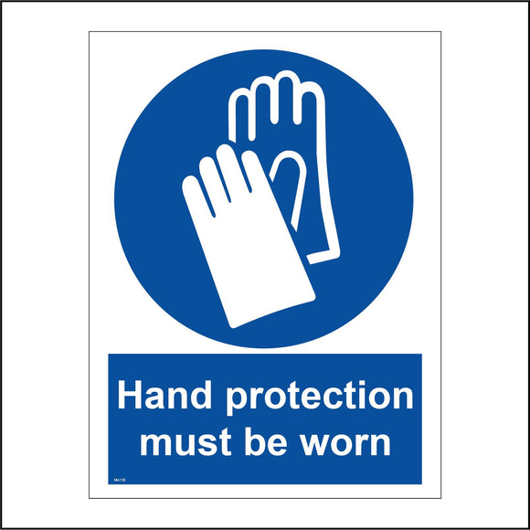 MA136 Hand Protection Must Be Worn Sign with Gloves