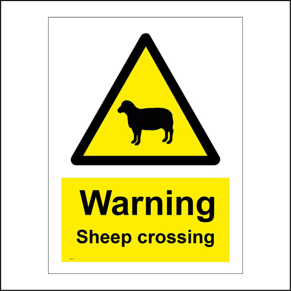 WS617 Warning Sheep Crossing Sign with Triangle Sheep