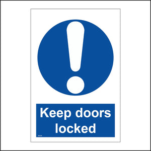 MA396 Keep Doors Locked Sign with Circle Exclamation Mark