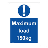 MA444 Maximum Load 150Kg Sign with Circle Exclamation Mark